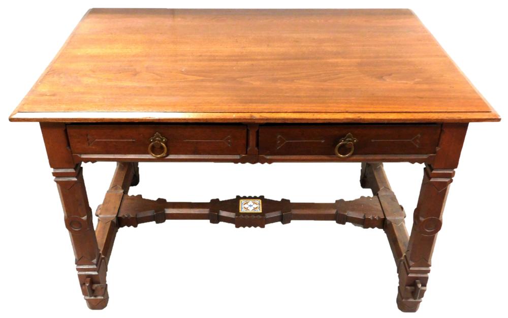 ARTS & CRAFTS STYLE LIBRARY TABLE,