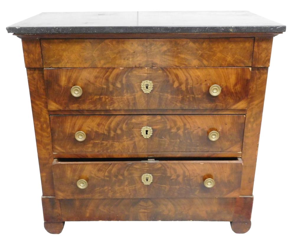 CONTINENTAL MARBLE TOP CHEST WITH