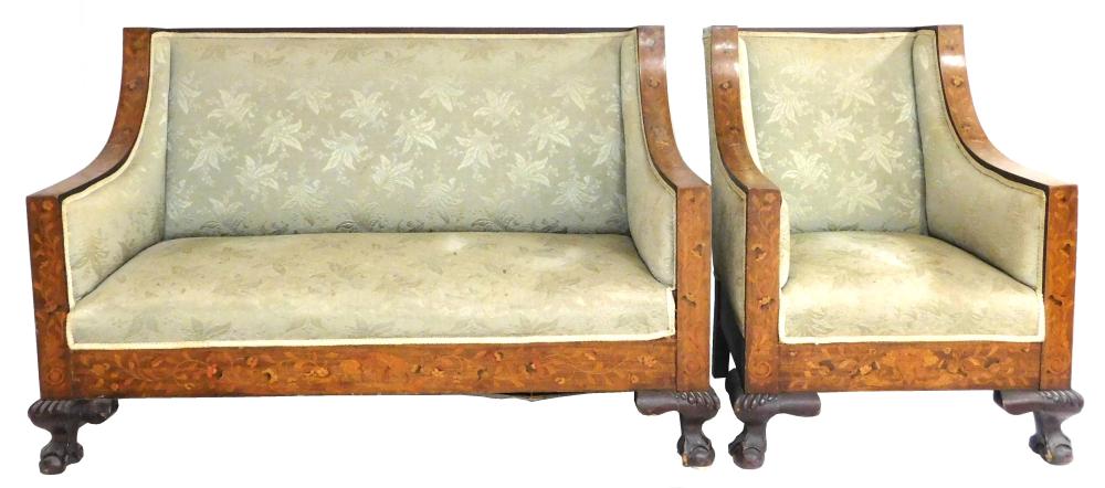 SOFA AND ARMCHAIR WITH DUTCH MARQUETRY  31d692