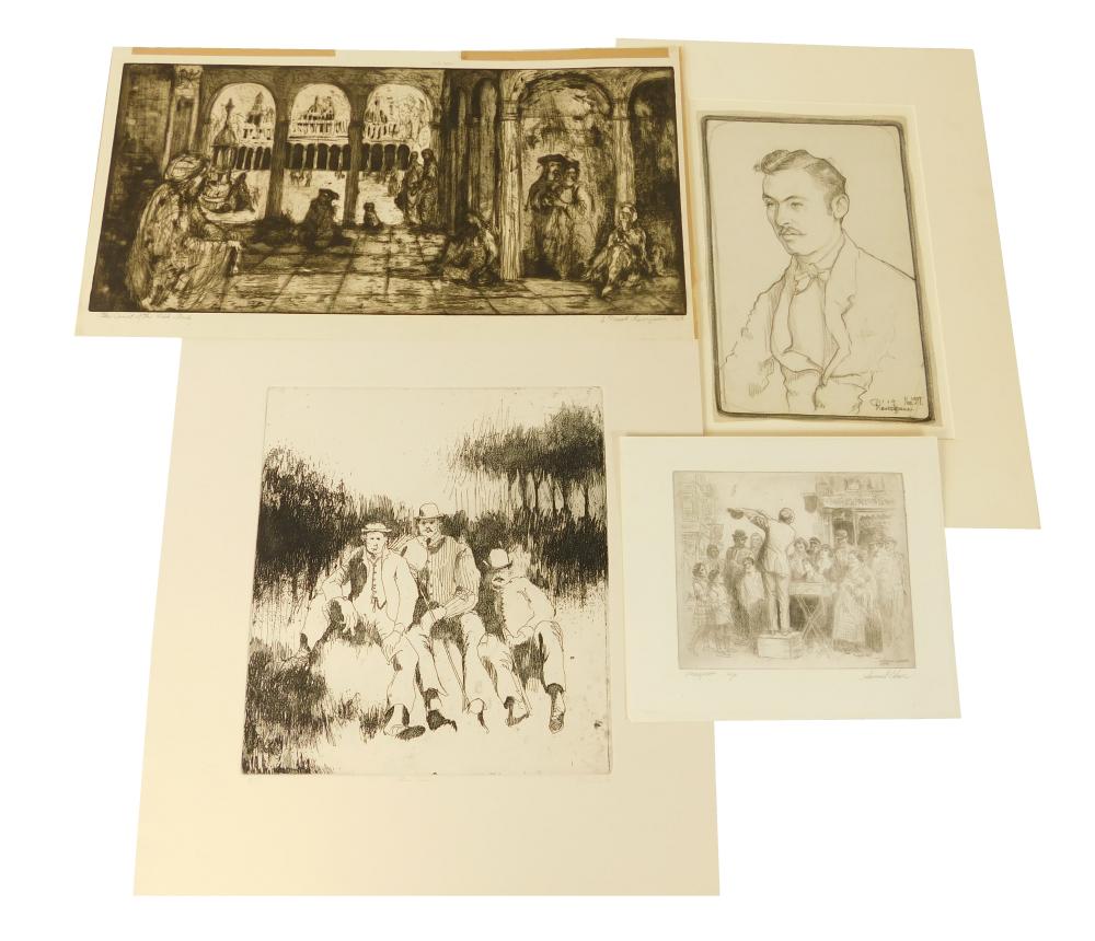 FOUR LOOSE ETCHINGS BY SAMUEL CAHAN  31d696