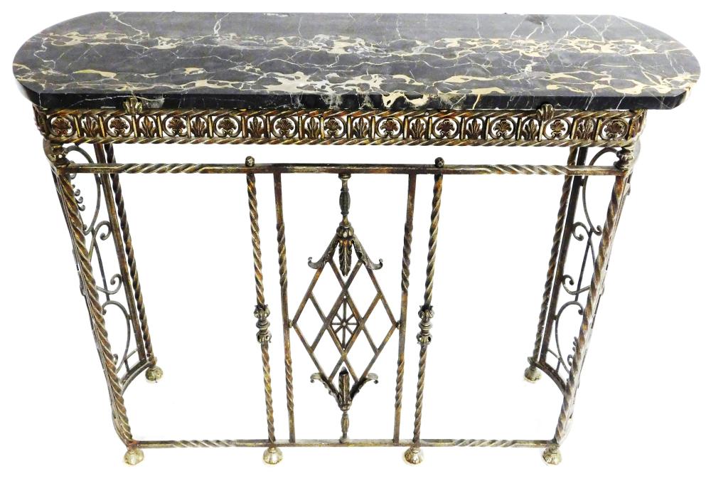 MARBLE TOP IRON STAND OR CONSOLE