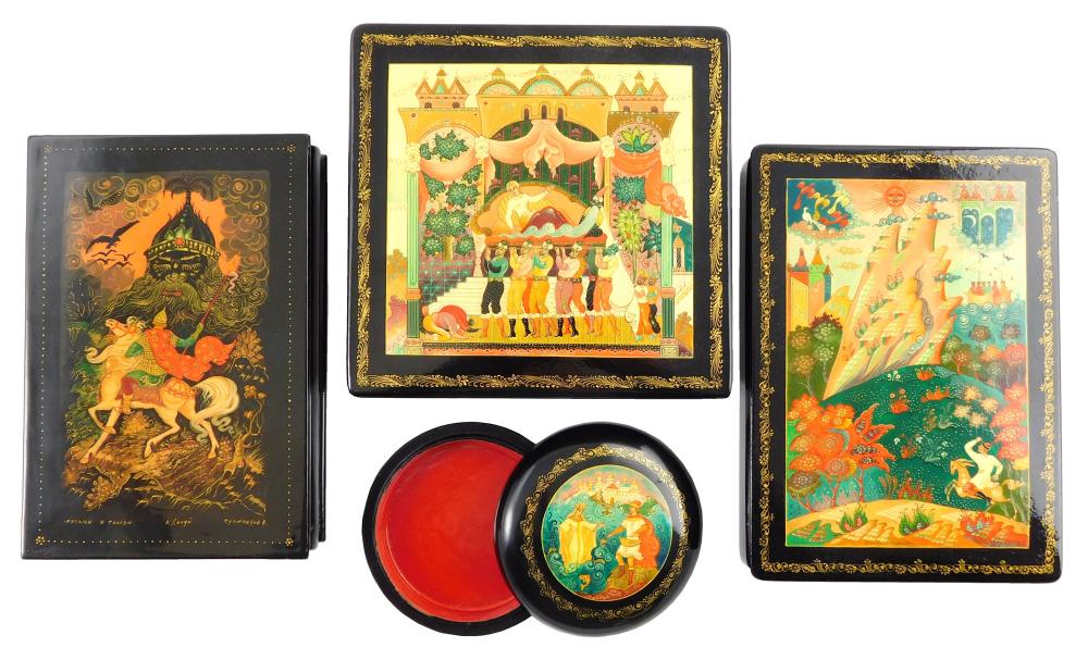 RUSSIAN HAND PAINTED LACQUER BOXES  31d6a2