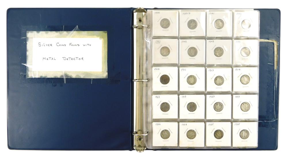 COINS: BINDER WITH SILVER DIMES,