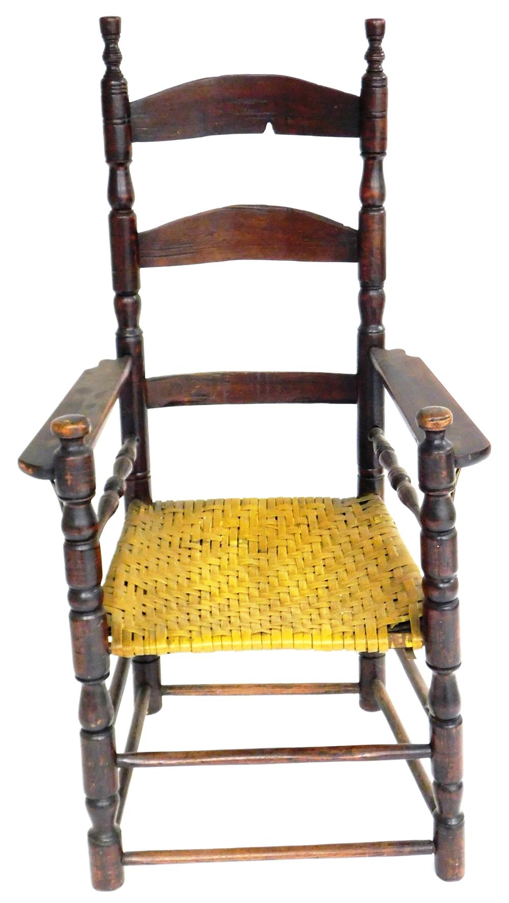 18TH EARLY 19TH C LADDERBACK ARMCHAIR  31d72b