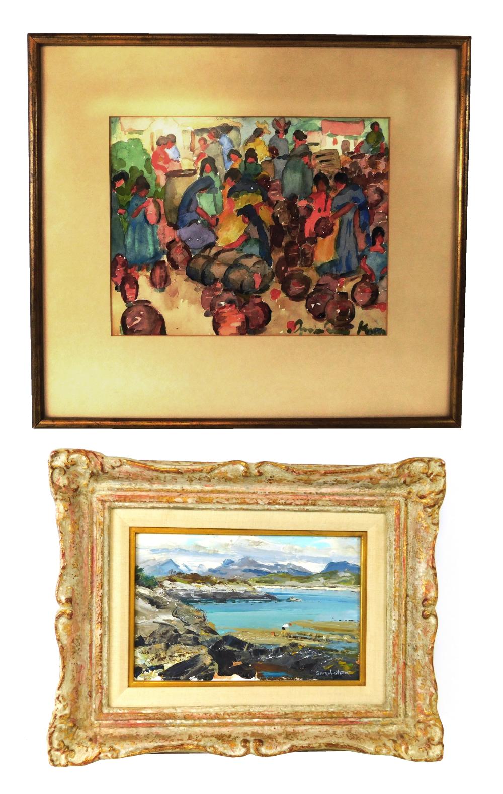 TWO FRAMED ARTWORKS: SHEILA MACLEOD