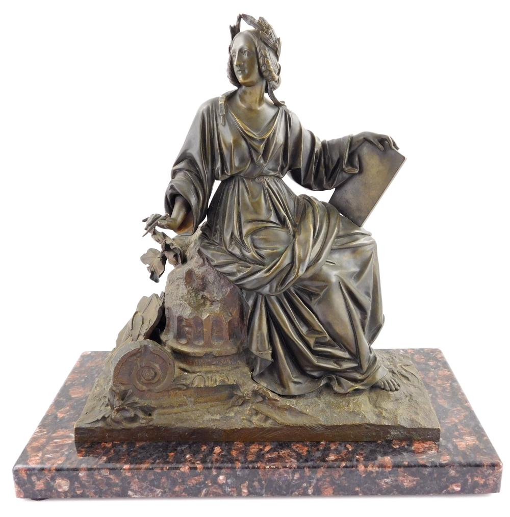 VICTORIAN BRONZE SCULPTURE OF SEATED