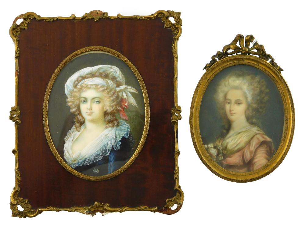 MINIATURE: TWO WOMEN BOTH ON OVAL