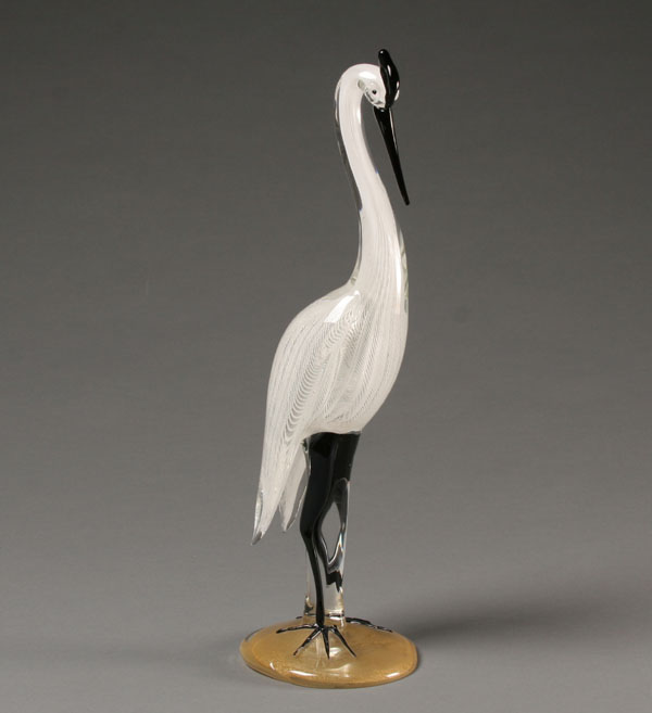 Alfredo Barbini Heron glass figure.