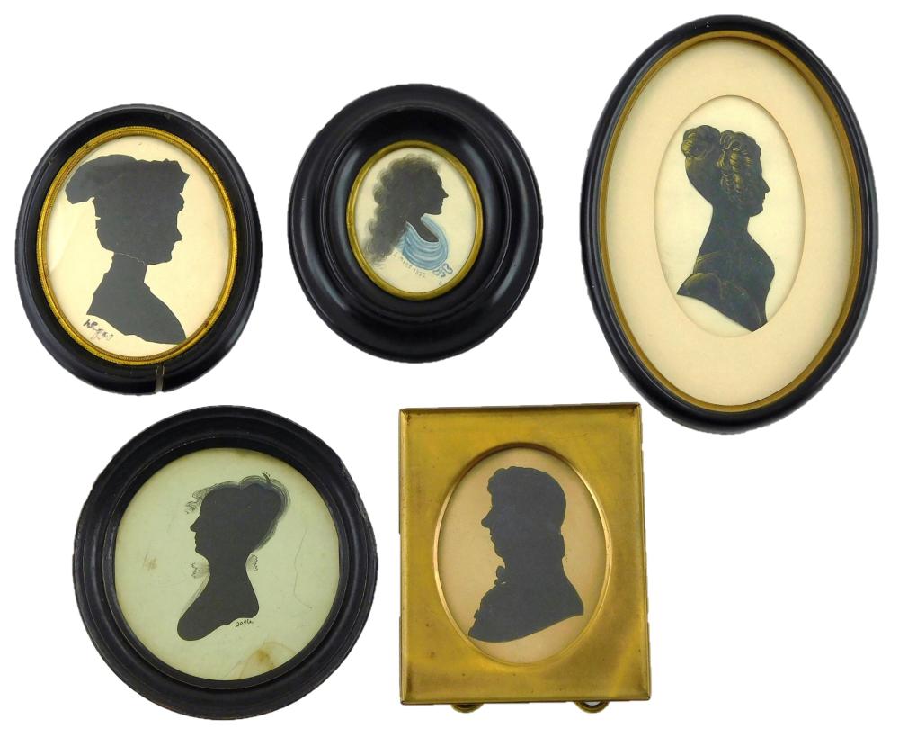 FIVE FRAMED SILHOUETTES INCLUDING  31d799