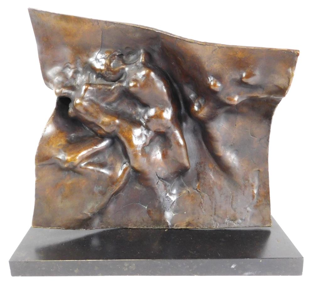 CONTEMPORARY BRONZE BAS RELIEF