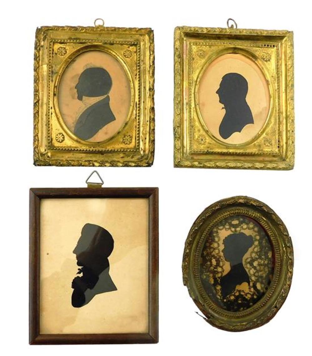 FOUR FRAMED SILHOUETTES 19TH C  31d8eb