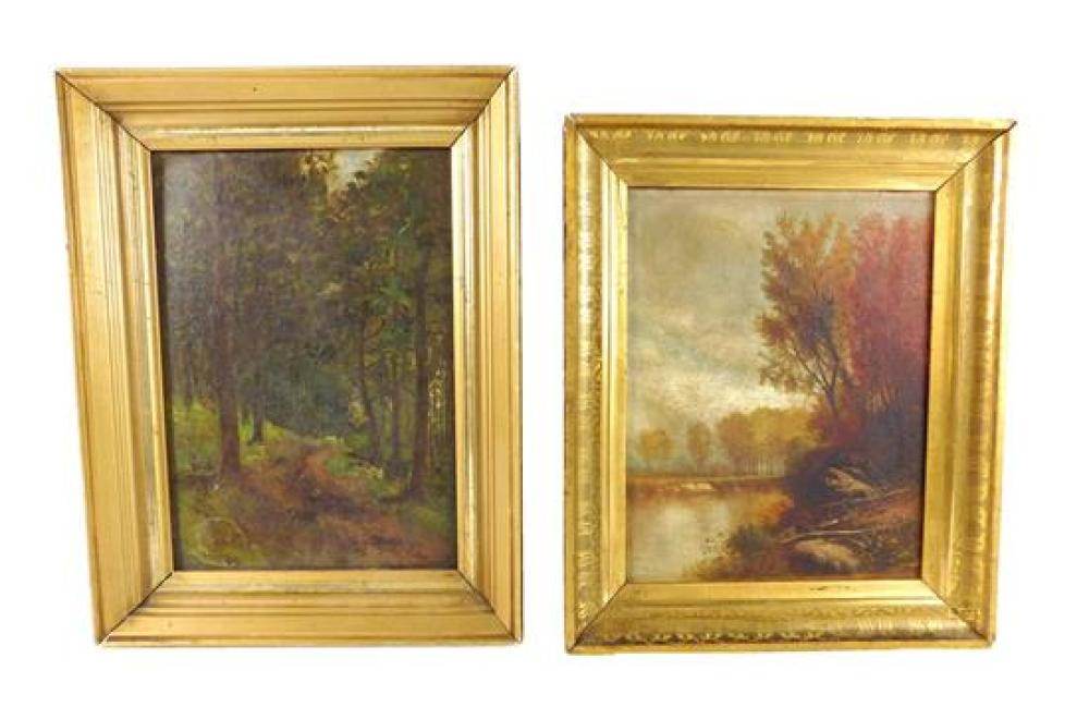 TWO UNSIGNED FRAMED LANDSCAPE PAINTINGS  31d8e7