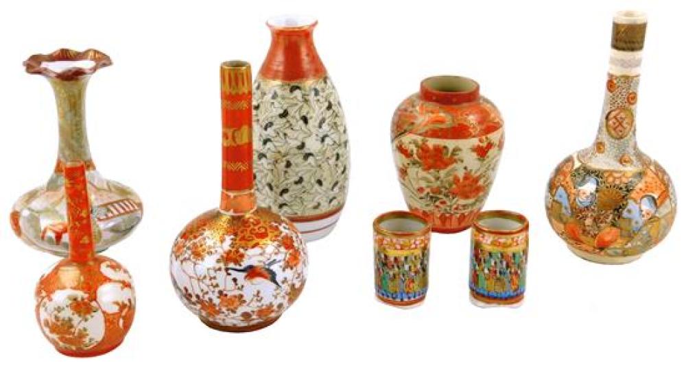 ASIAN: SMALL JAPANESE CERAMIC VASES,