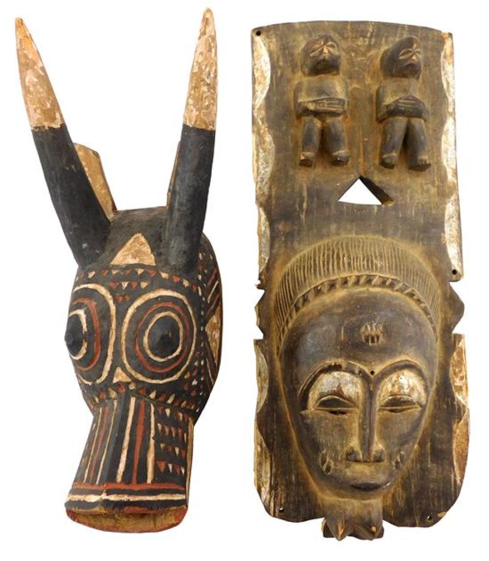 TRIBAL: TWO AFRICAN CARVED WOOD