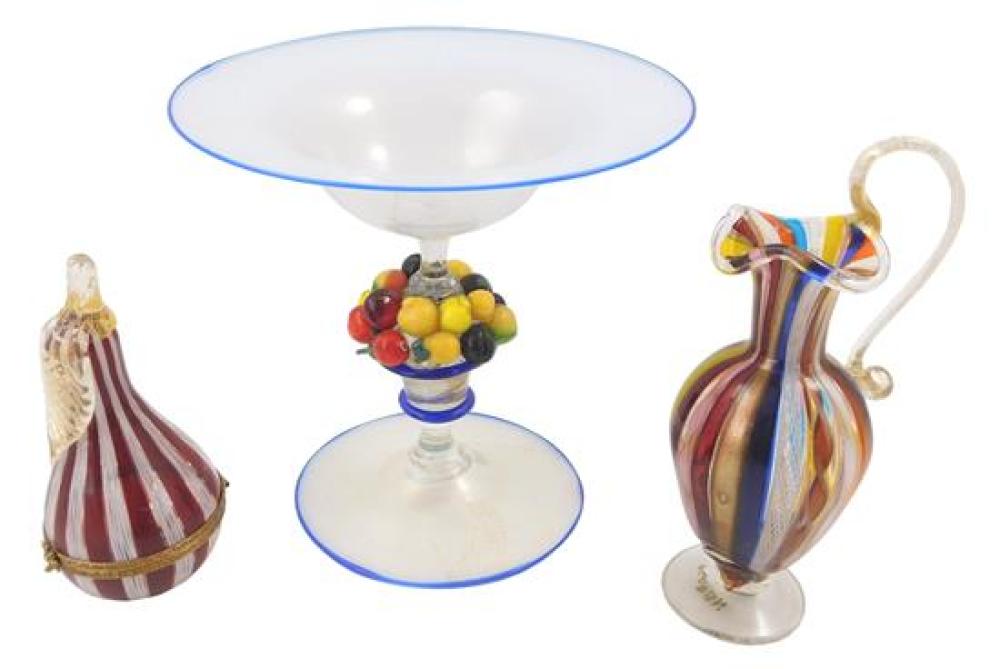 ART GLASS THREE PIECES OF VENETIAN 31d945