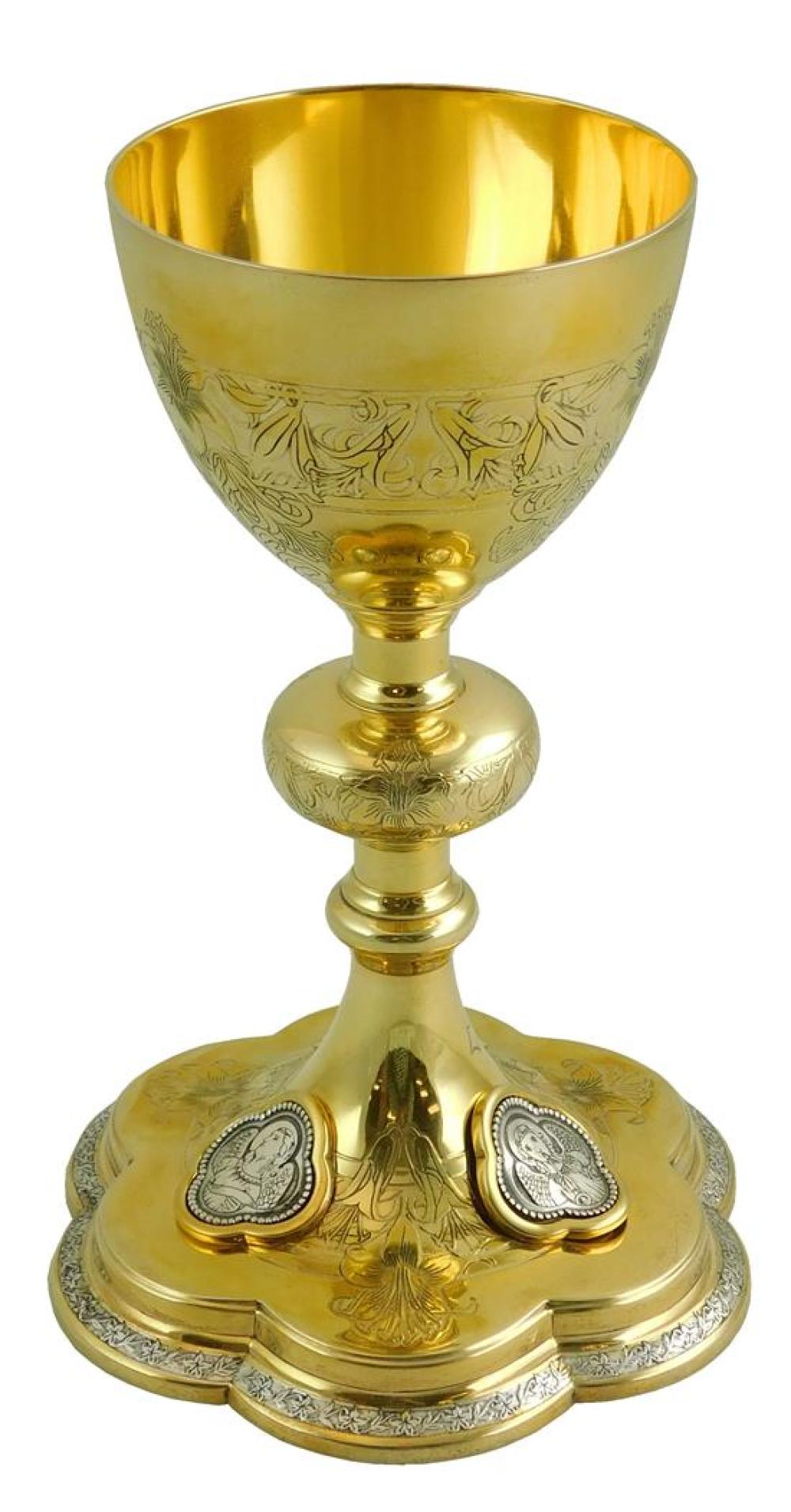 CHALICE, GOLD PLATED OVER STERLING,