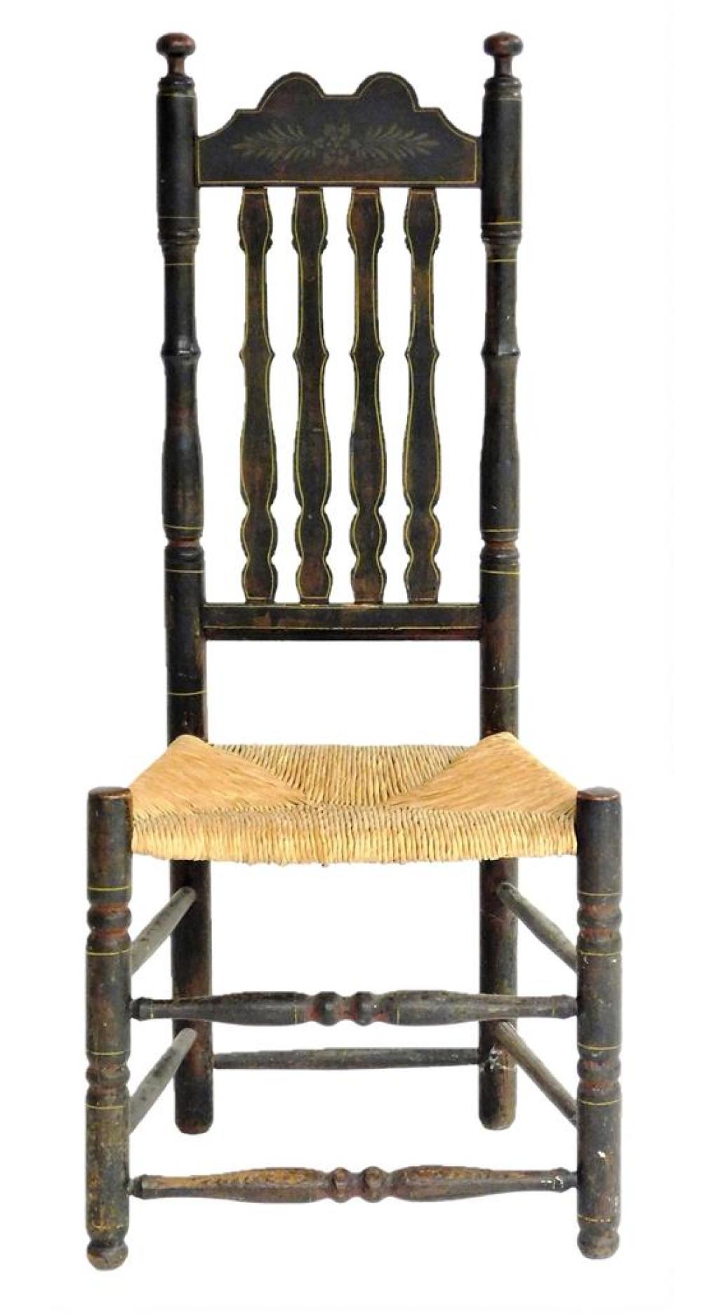 18TH C BANNISTER BACK SIDE CHAIR 31d9bd