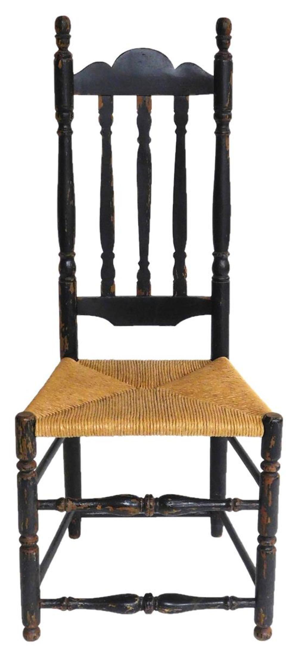 18TH C BANNISTER BACK SIDE CHAIR  31d9c0