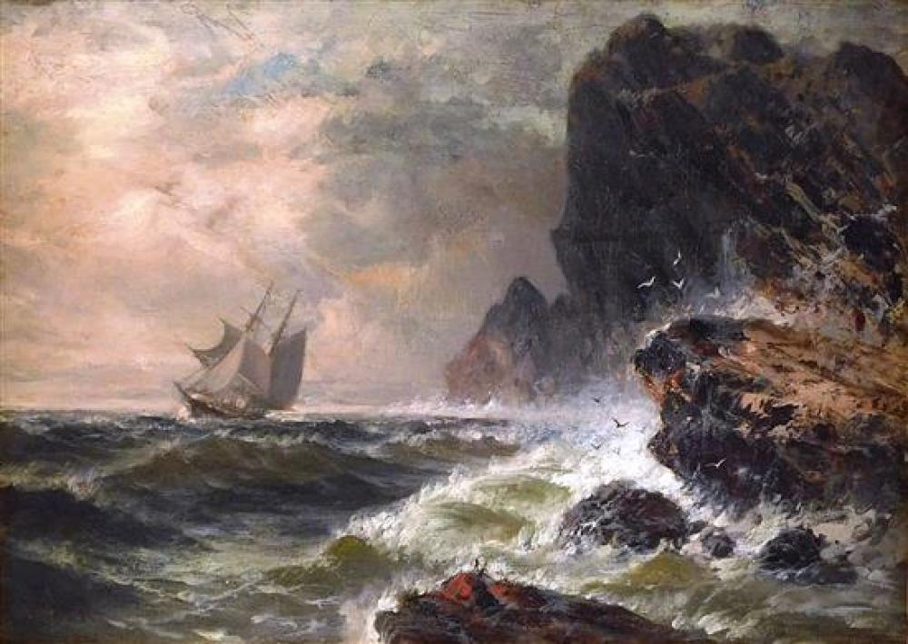19TH C. OIL ON RELINED CANVAS, STORMY