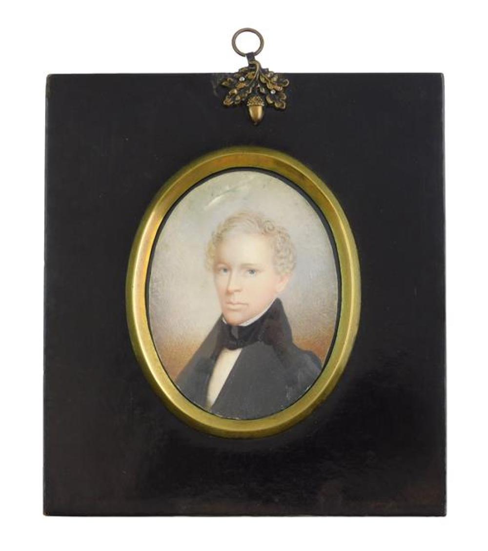 MINIATURE: YOUNG MAN, OVAL SUPPORT,
