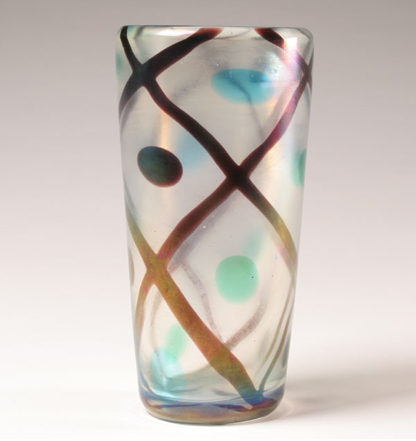 I.V.R. Mazzega Iridato glass vase,