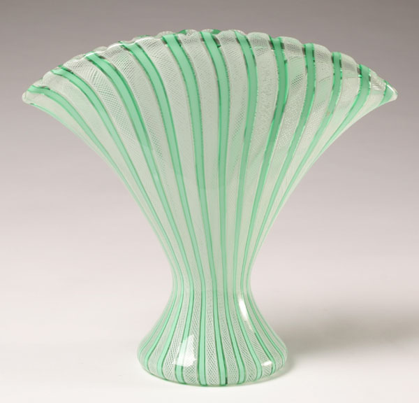 Fratelli Toso Latticino glass vase.