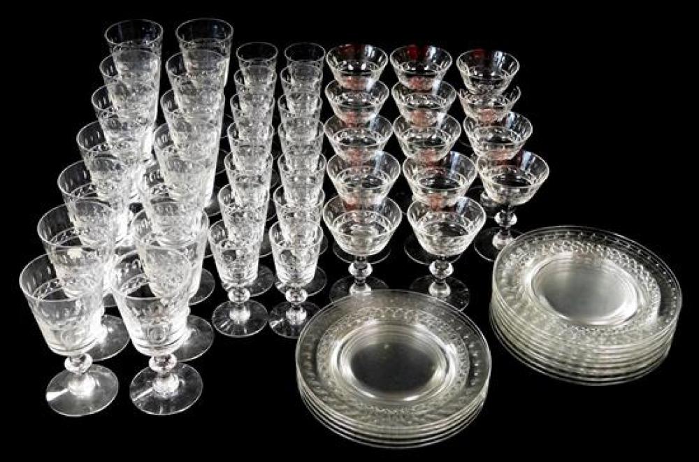 HAWKES STEMWARE AND PLATES WITH