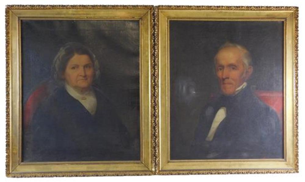 TWO PORTRAITS, LIKELY A FAMILY