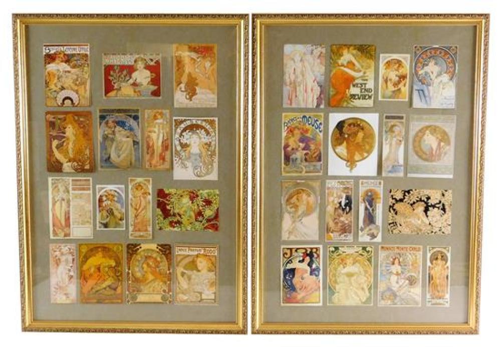 EPHEMERA: MUCHA STYLE POSTCARDS,