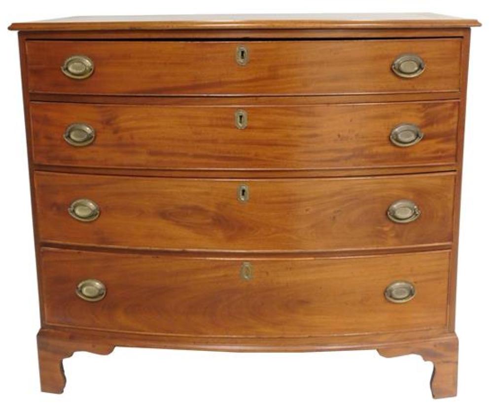 FEDERAL BOWFRONT CHEST OF DRAWERS,