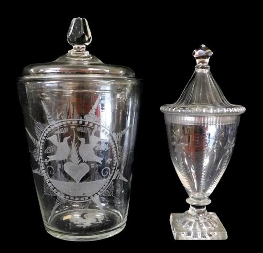 GLASS: EARLY GLASS, TWO PIECES,