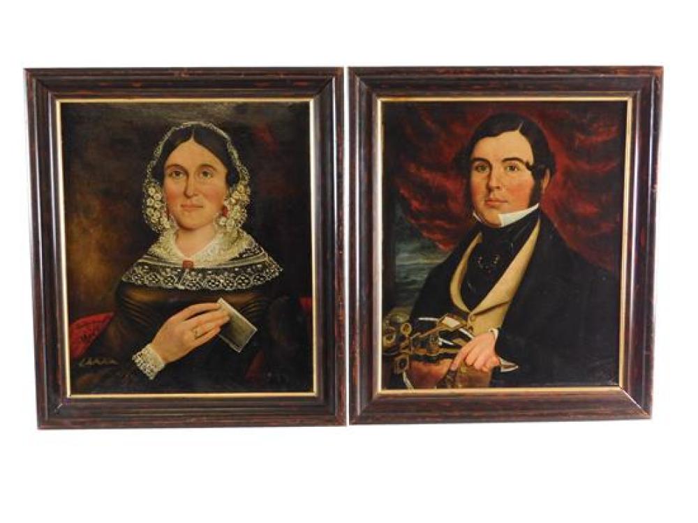 PORTRAITS OF SEA CAPTAIN AND WIFE,