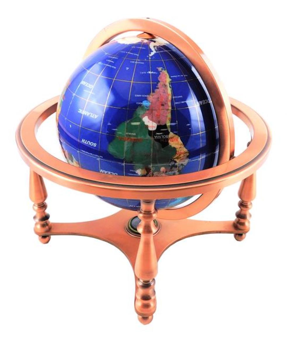 GLOBE OF EARTH WITH STONE AND SHELL