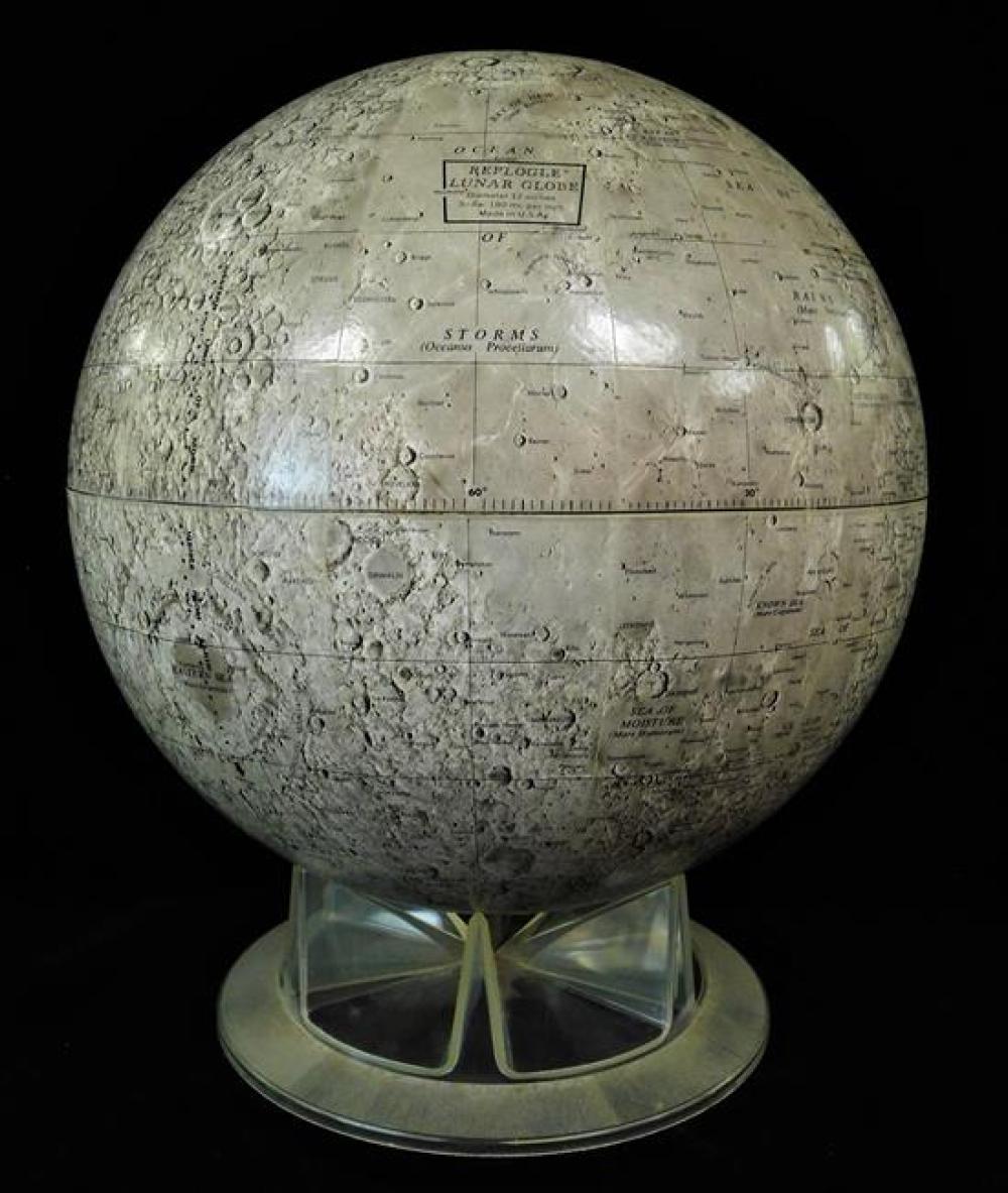 REPLOGLE LUNAR GLOBE, WITH CLEAR PLASTIC