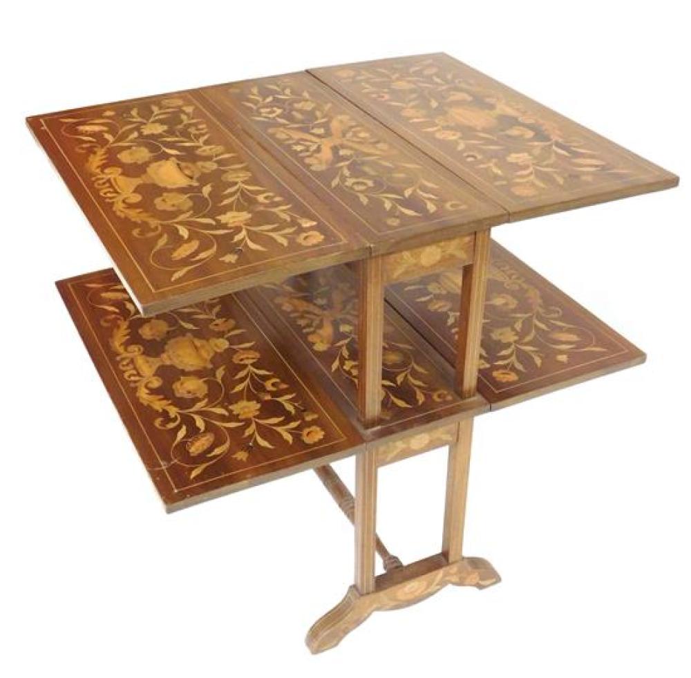 TWO TIER DROP LEAF TABLE WITH FLORAL 31dba4