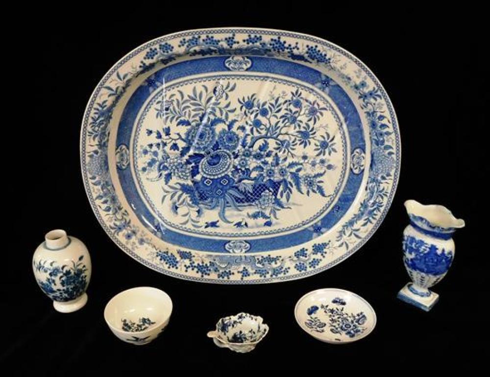 BLUE AND WHITE TRANSFERWARE, SIX