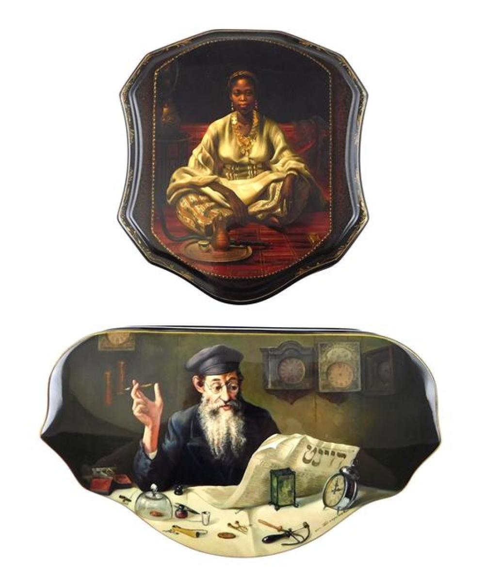 RUSSIAN HAND-PAINTED LACQUER BOXES,