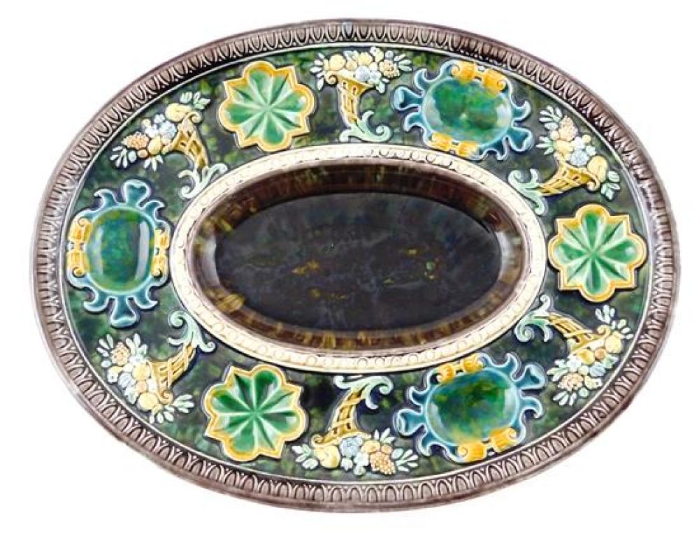 RORSTRAND MAJOLICA PLATTER, OVAL WITH