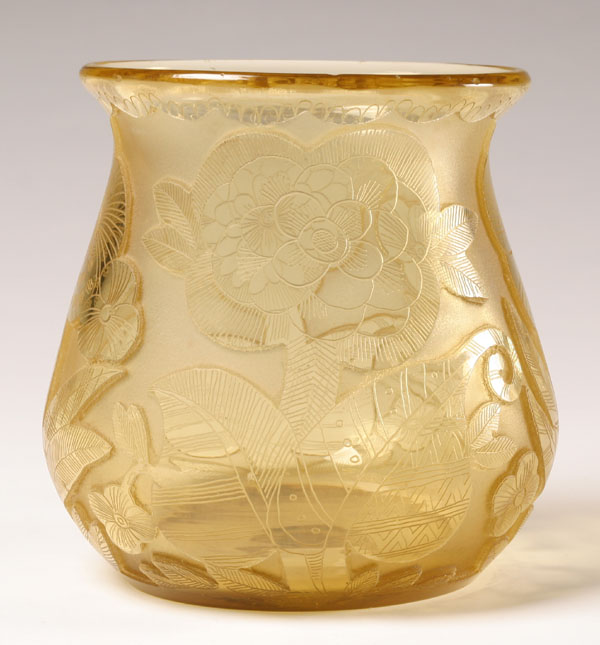 Ludwig Moser & Sons yellow art glass