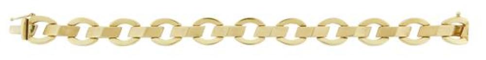 JEWELRY 14K GOLD HOLLOW LINK BRACELET  31dc16