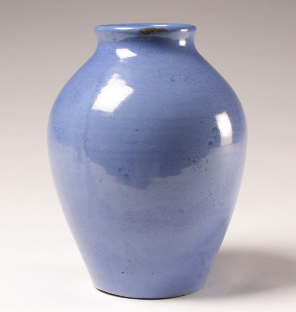 Tall Cornelison/Bybee blue art pottery