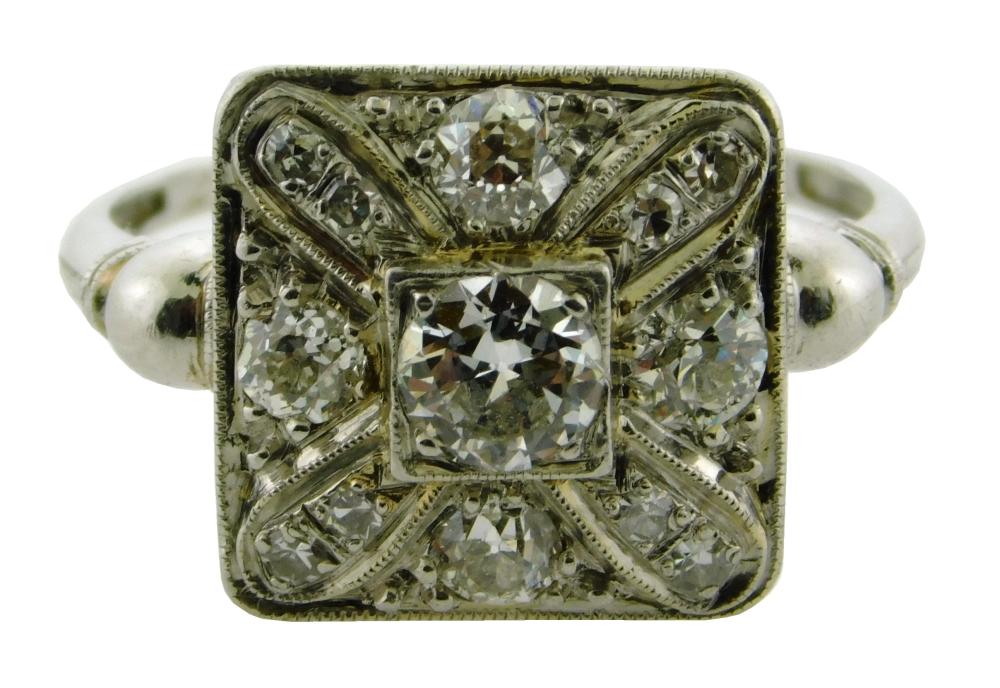 JEWELRY: PLATINUM ART DECO DIAMOND