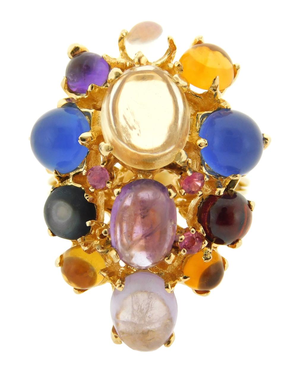 JEWELRY: 14K YELLOW GOLD CLUSTER