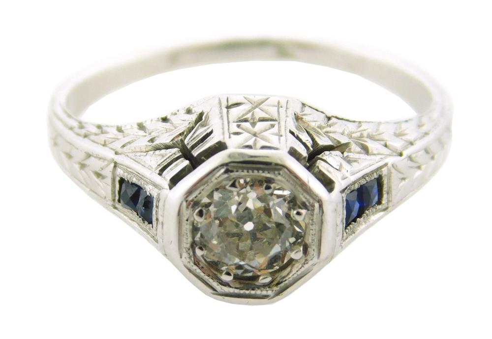 JEWELRY: 18K EDWARDIAN DIAMOND