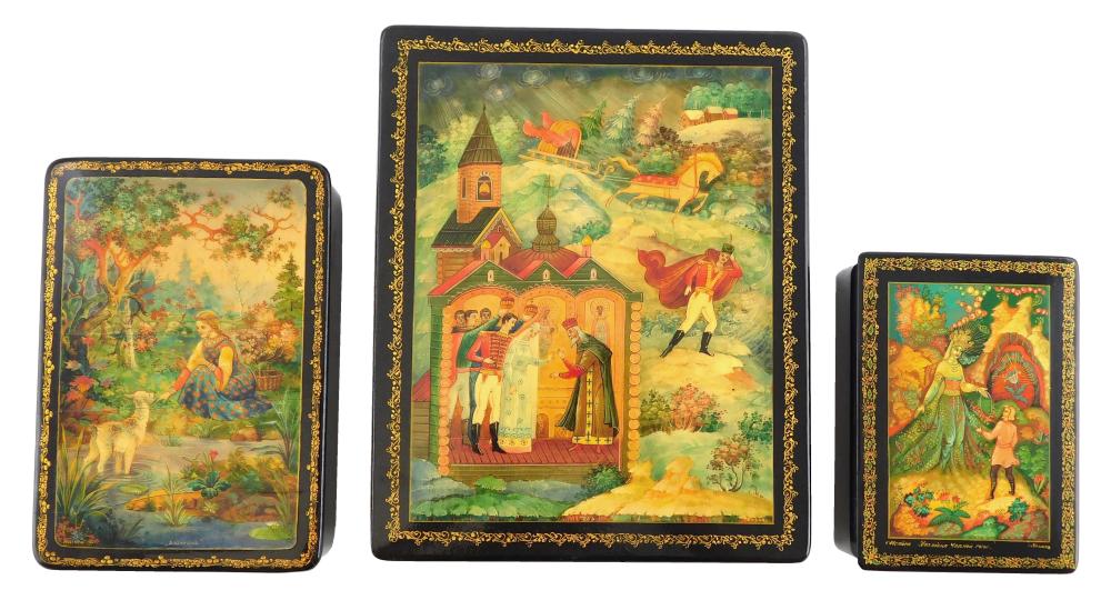 RUSSIAN HAND PAINTED BOXES GROUP 31dcfe