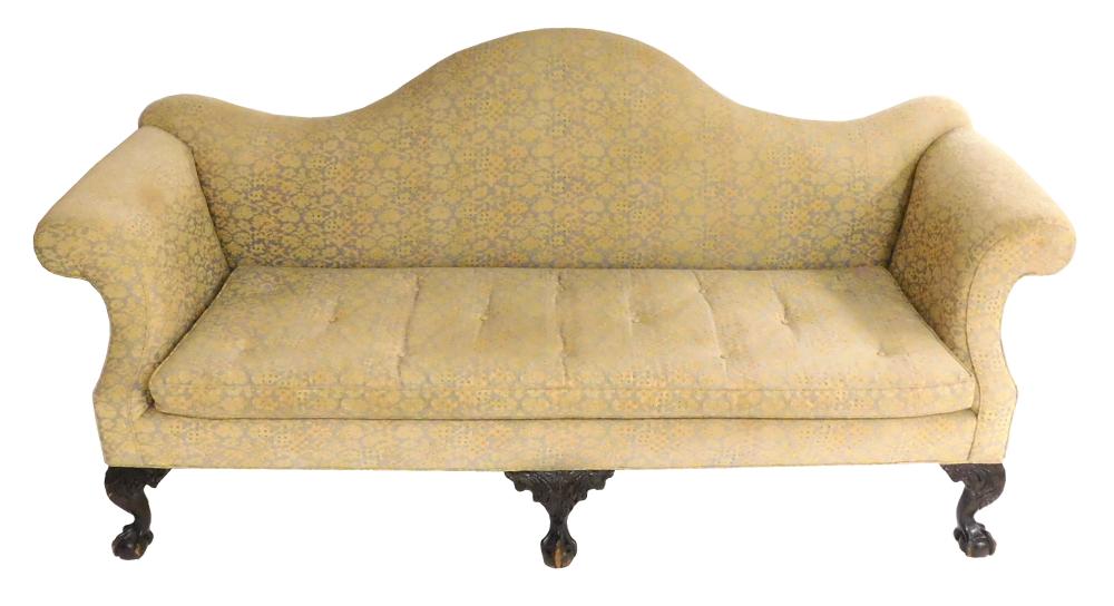 CHIPPENDALE FORM CAMEL BACK SOFA  31dd01