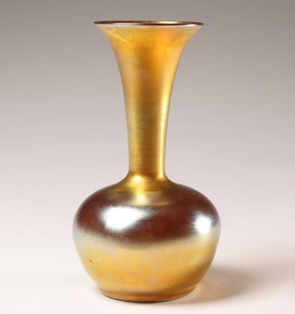 Durand iridescent gold art glass vase,