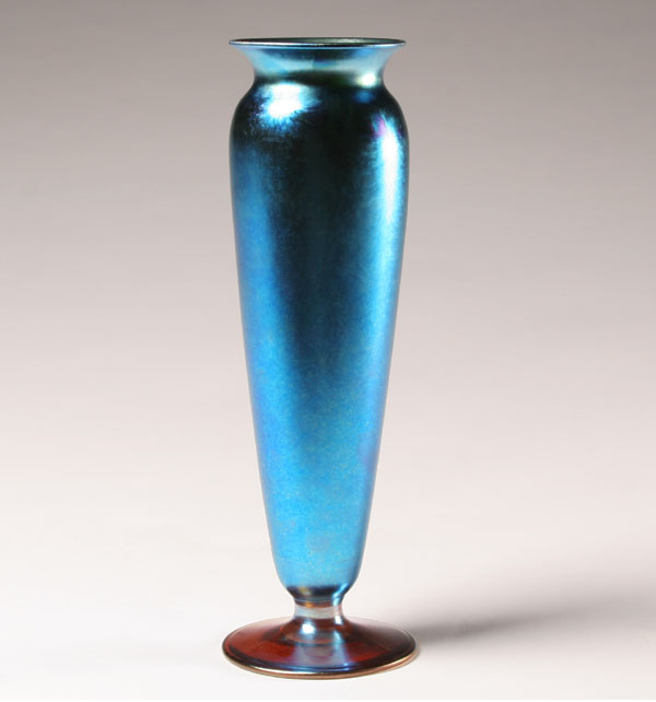 Durand iridescent blue art glass vase