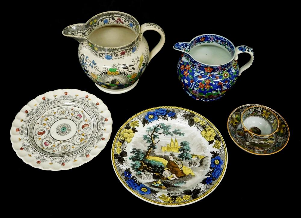 ENGLISH POTTERY 19TH C SIX PIECES  31dd3c