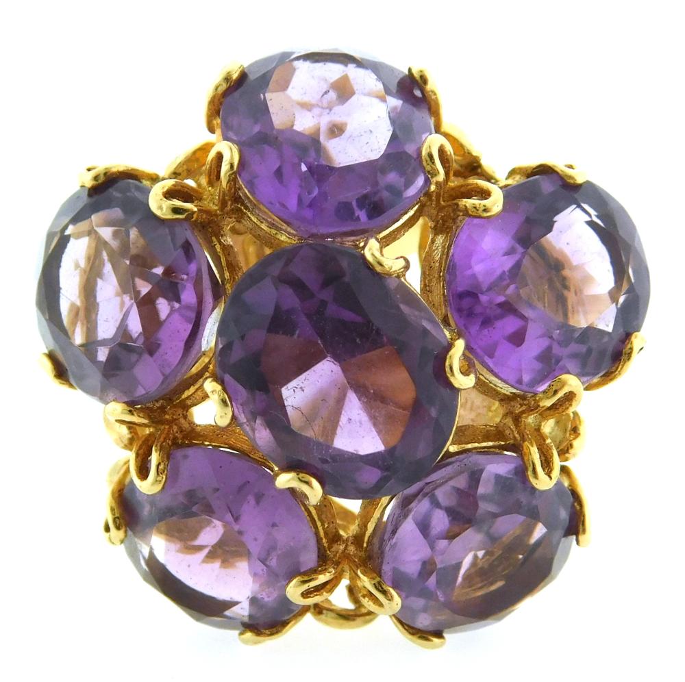 JEWELRY: 14K YELLOW GOLD AMETHYST